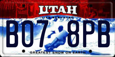 UT license plate B078PB