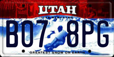 UT license plate B078PG