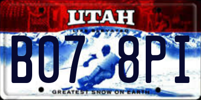 UT license plate B078PI