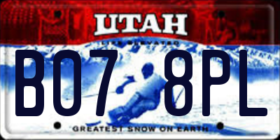 UT license plate B078PL