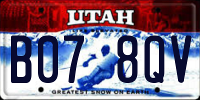UT license plate B078QV