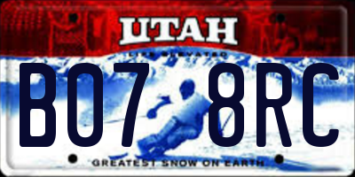 UT license plate B078RC