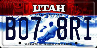 UT license plate B078RI