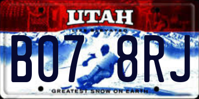 UT license plate B078RJ