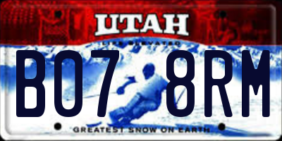 UT license plate B078RM