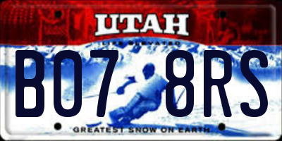 UT license plate B078RS