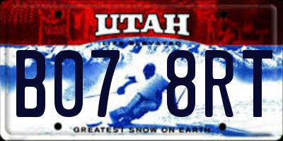UT license plate B078RT