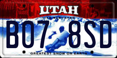 UT license plate B078SD