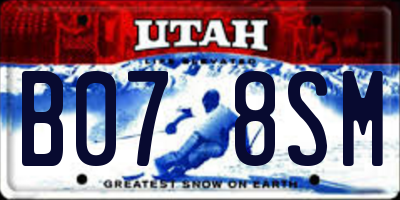 UT license plate B078SM