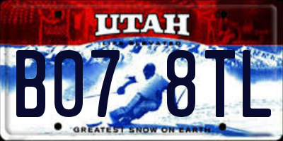 UT license plate B078TL