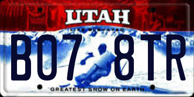UT license plate B078TR
