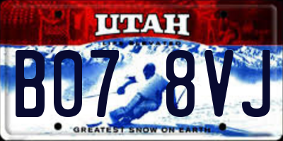 UT license plate B078VJ