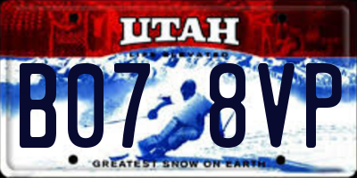 UT license plate B078VP