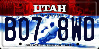 UT license plate B078WD