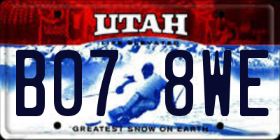 UT license plate B078WE
