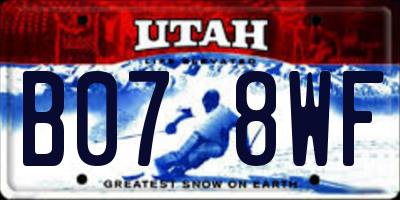 UT license plate B078WF