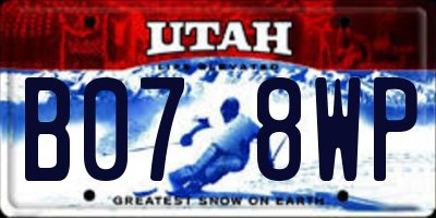 UT license plate B078WP