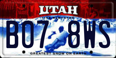 UT license plate B078WS