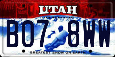 UT license plate B078WW