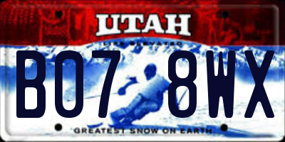 UT license plate B078WX