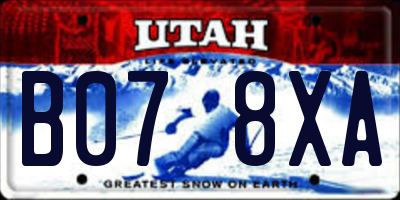 UT license plate B078XA