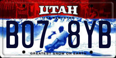 UT license plate B078YB