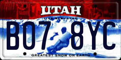 UT license plate B078YC