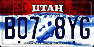 UT license plate B078YG