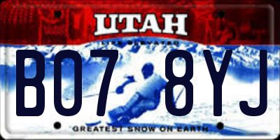 UT license plate B078YJ