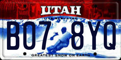 UT license plate B078YQ