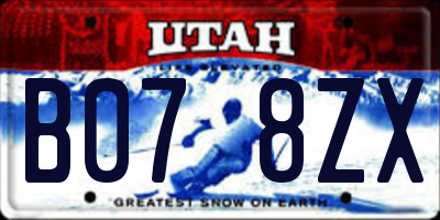 UT license plate B078ZX