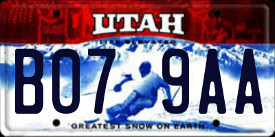 UT license plate B079AA