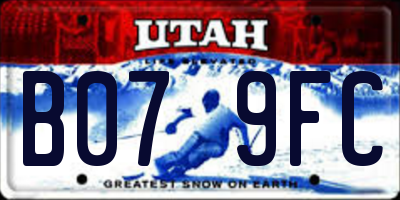 UT license plate B079FC