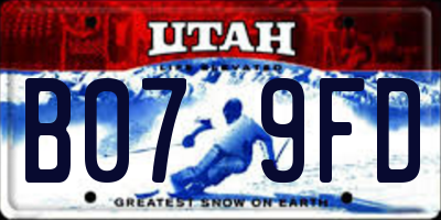 UT license plate B079FD