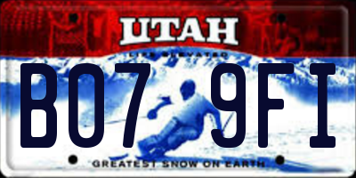 UT license plate B079FI