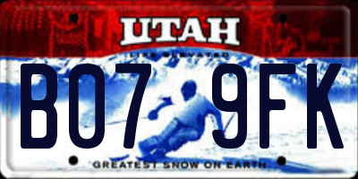 UT license plate B079FK
