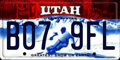 UT license plate B079FL