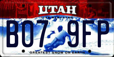 UT license plate B079FP