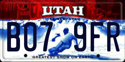 UT license plate B079FR