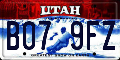 UT license plate B079FZ