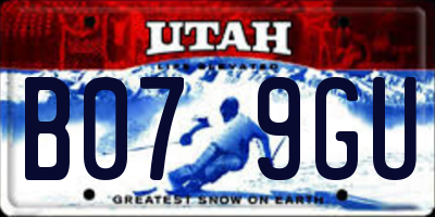 UT license plate B079GU