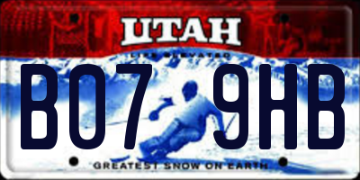 UT license plate B079HB