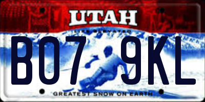 UT license plate B079KL
