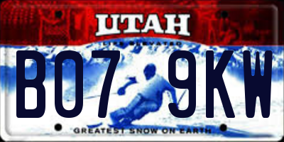 UT license plate B079KW