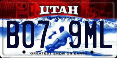 UT license plate B079ML