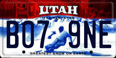 UT license plate B079NE