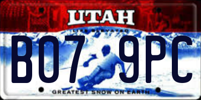 UT license plate B079PC