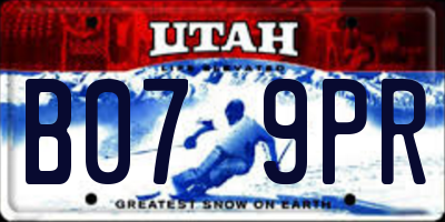 UT license plate B079PR