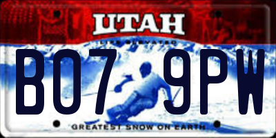 UT license plate B079PW