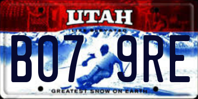 UT license plate B079RE